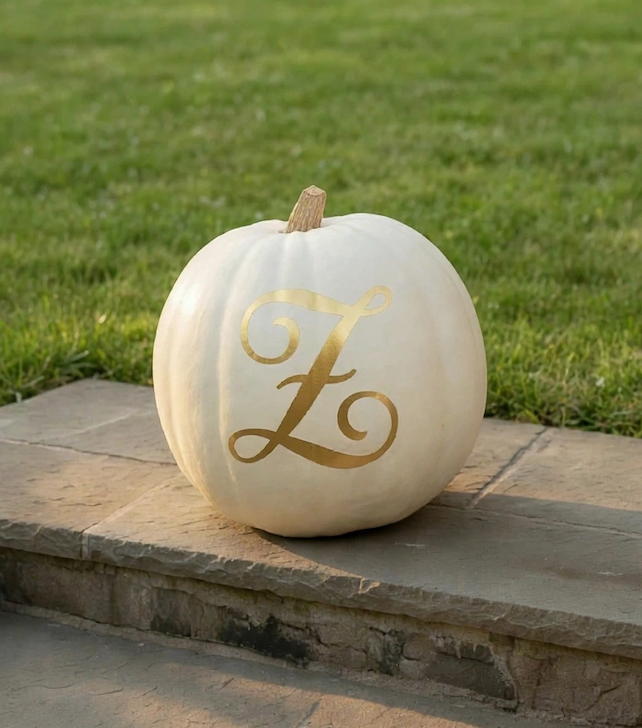 Custom Monogrammed Pumpkin; Great Hostess Gift